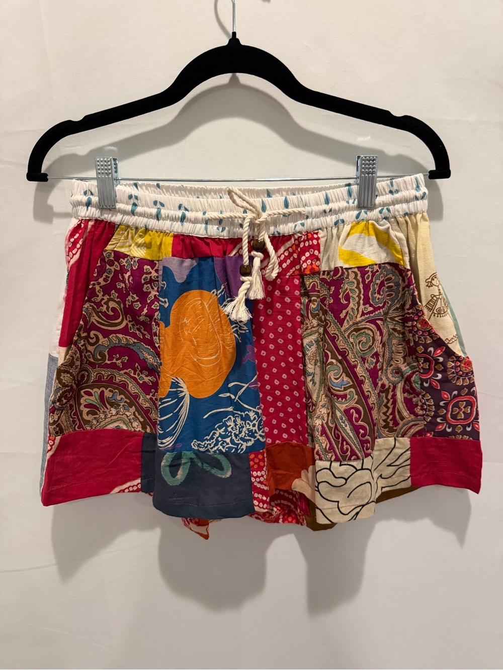 NWT Bohemian Patchwork Women's Shorts in Multicolor.one size.100%cotton,hippie